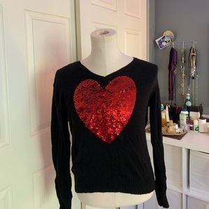 Wildfox sequins heart sweater
